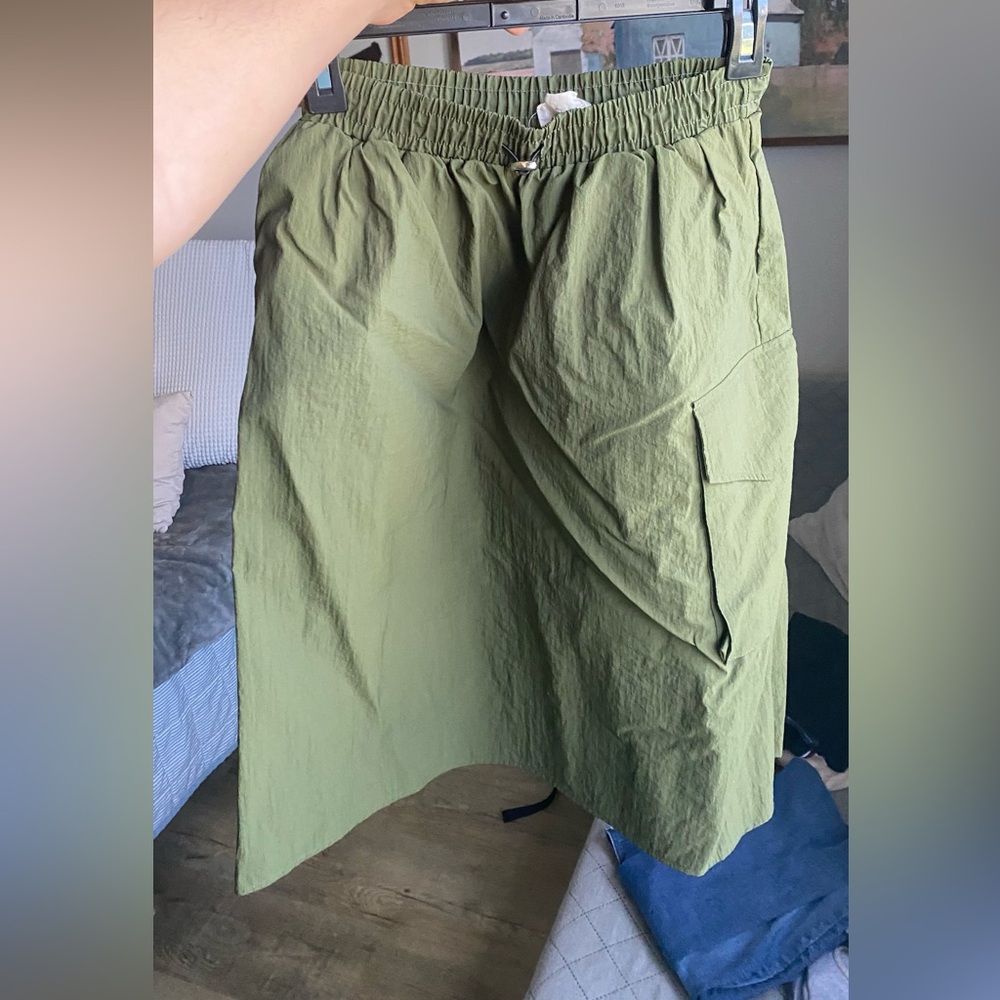 Anthropologie Green Cargo skirt